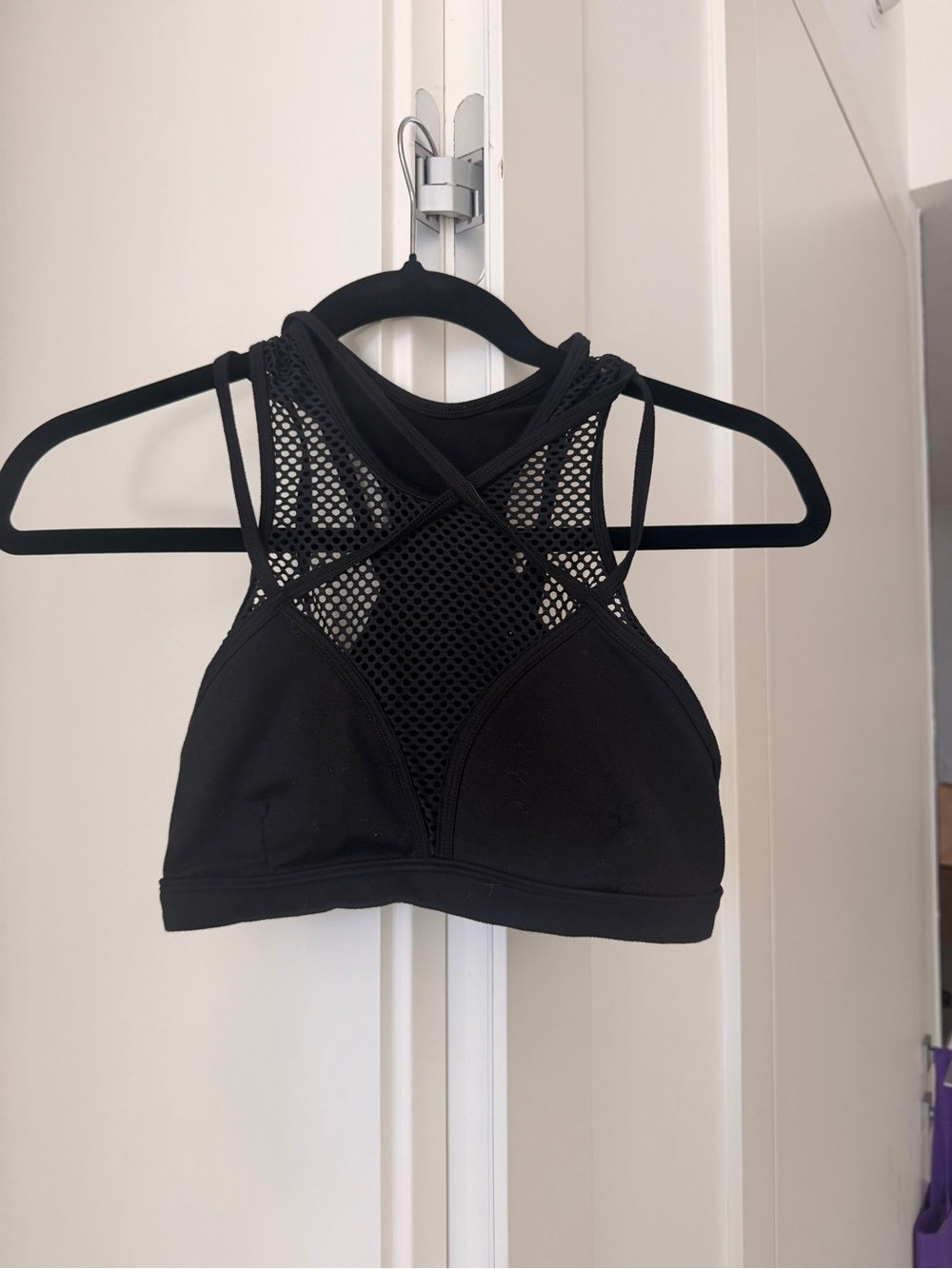 Bombshell Sportswear Black High-Neck Mesh Bralette